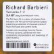 BARBIERI, RICHARD - VARIANTS.1+2 (2 LP) - 180 GRAM PRESSING 