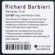 BARBIERI, RICHARD - VARIANTS.3+4 (2 LP) - 180 GRAM PRESSING 
