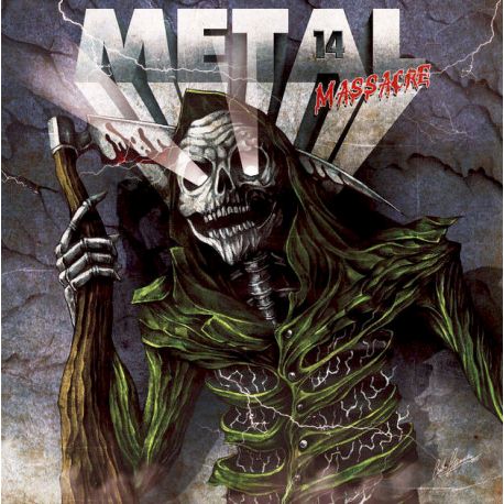 METAL MASSACRE 14 - METAL BLADE RECORDS COMPILATION (LP + CD) - PINE GREEN MARBLED EDITION