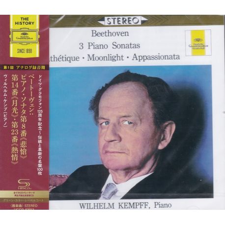 BEETHOVEN - 3 PIANO SONATAS: PATHETIQUE / MOONLIGHT / APPASSIONATA - WILHELM KEMPFF (1 SHM-CD) - WYDANIE JAPOŃSKIE