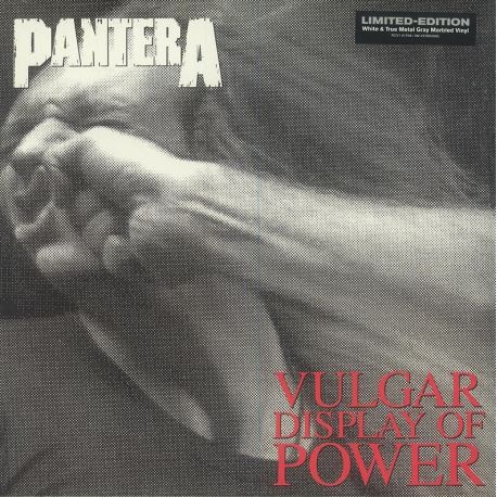 PANTERA - VULGAR DISPLAY OF POWER (1 LP) - WHITE & TRUE METAL GRAY MARBLED VINYL - WYDANIE USA