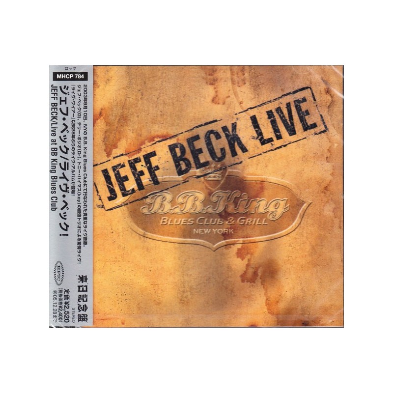 BECK, JEFF - LIVE: B.B. KING BLUES CLUB & GRILL NEW YORK (1 CD ...