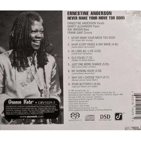 ANDERSON, ERNESTINE - NEVER MAKE YOUR MOVE TOO SOON (1 SACD) - WYDANIE USA