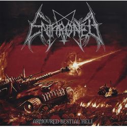 ENTHRONED - ARMOURED BESTIAL HELL (1 LP) - CLEAR WITH RED, ORANGE & WHITE SPLATTER