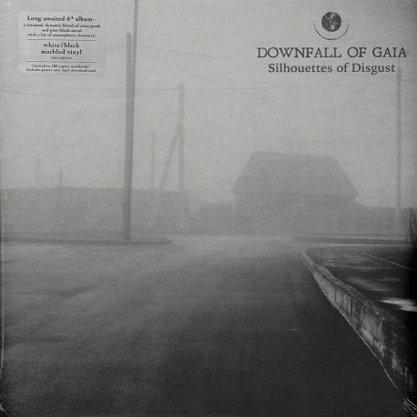 DOWNFALL OF GAIA - SILHOUETTES OF DISGUST (1 LP) - LIMITED WHITE/BLACK MARBLED VINYL